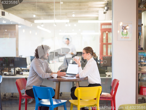 Image of startup Business team Working With laptop in creative office