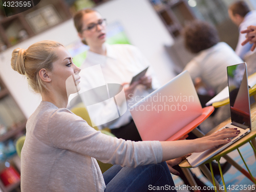 Image of Startup Business Team At A Meeting at modern office building