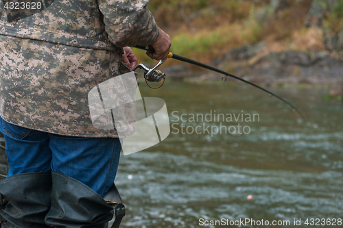 Image of Fisherman at the Altai river