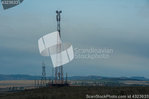 Image of Telecommunications cell phone tower