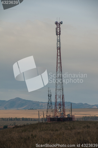 Image of Telecommunications cell phone tower