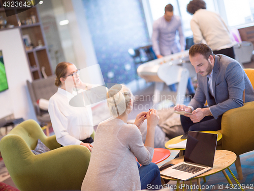 Image of Startup Business Team At A Meeting at modern office building