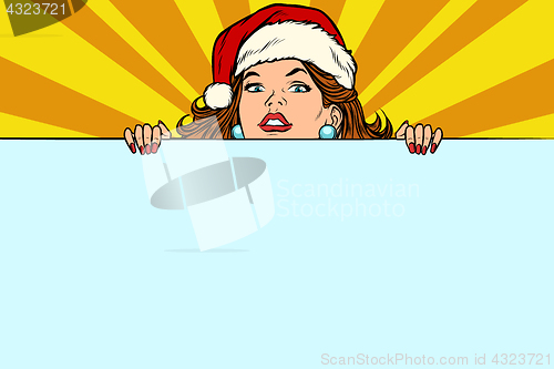 Image of Santa girl with copy space poster