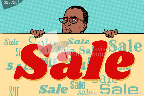 Image of African businessman sale poster background