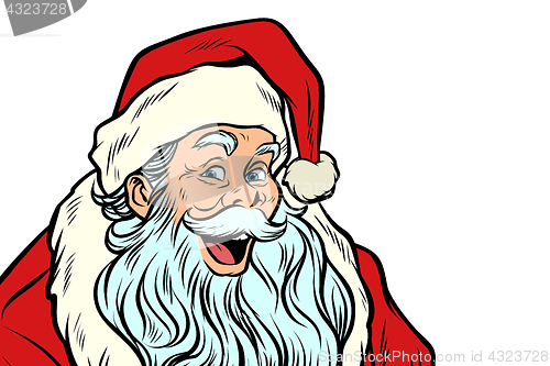 Image of sly Santa Claus isolated on white background