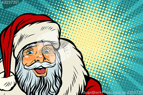 Image of Closeup of happy Santa Claus face