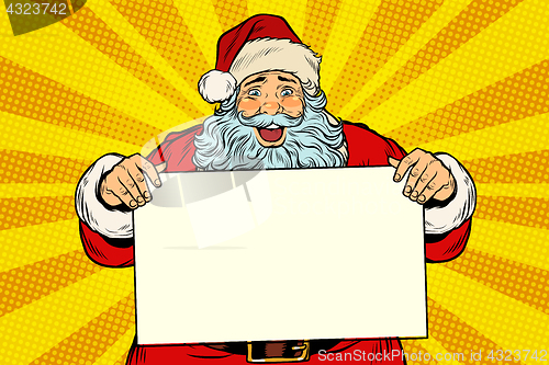 Image of Joyful Santa Claus with poster template