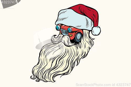 Image of isolated  Car Santa Claus Christmas character