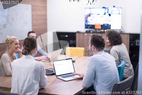 Image of Startup Business Team At A Meeting at modern office building