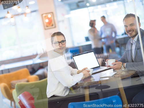 Image of startup Business team Working With laptop in creative office