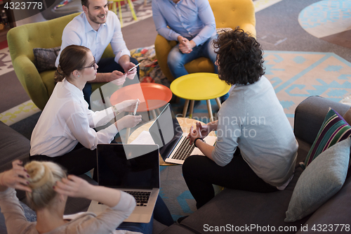 Image of Startup Business Team At A Meeting at modern office building