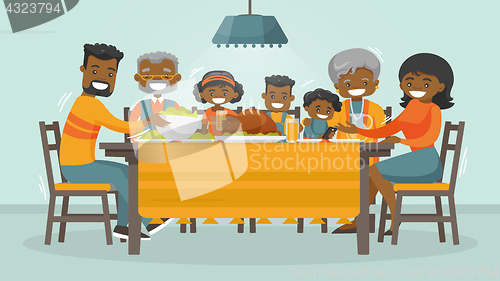 Image of Family celebrating Thanksgiving Holiday card.