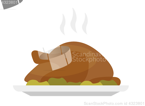 Image of Roasted Christmas or Thanksgiving turkey on a tray