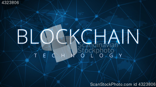 Image of Blockchain technology futuristic hud banner.