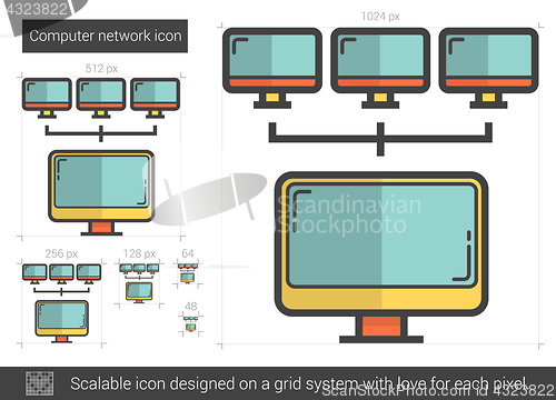 Image of Computer network line icon.