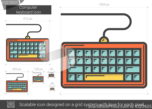 Image of Computer keyboard line icon.