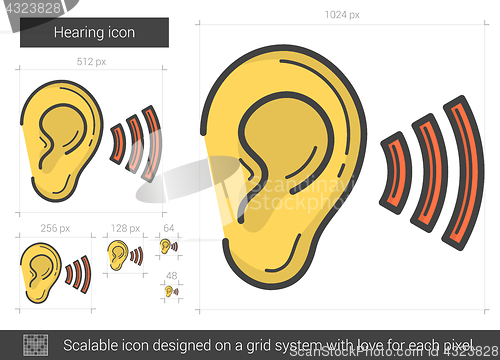 Image of Hearing line icon.