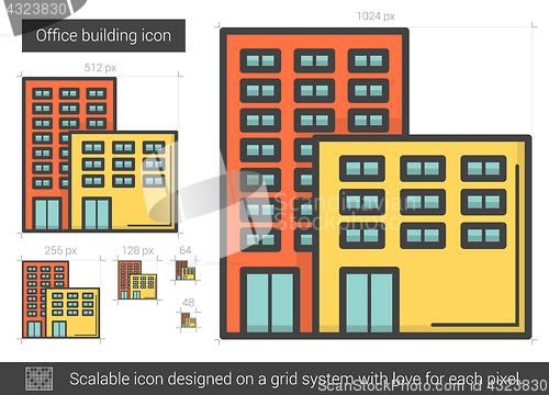 Image of Office building line icon.