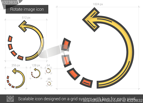 Image of Rotate image line icon.