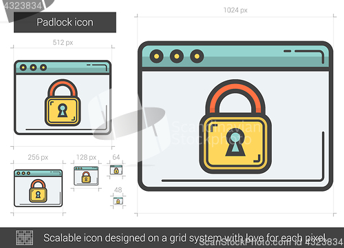 Image of Padlock line icon.