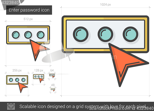 Image of Enter password line icon.