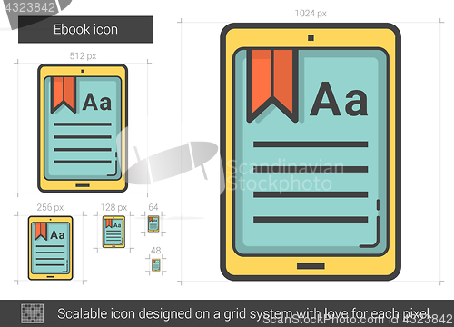 Image of Ebook line icon.