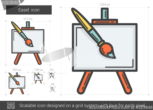 Image of Easel line icon.