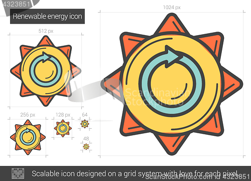 Image of Renewable energy line icon.