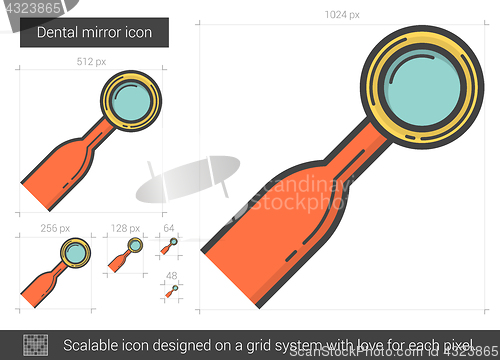 Image of Dental mirror line icon.