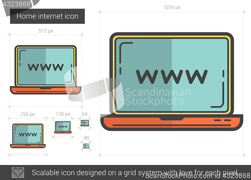 Image of Home internet line icon.