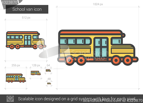 Image of School van line icon.