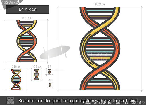 Image of DNA line icon.