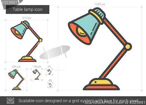 Image of Table lamp line icon.