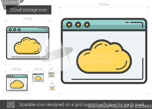 Image of Cloud storage line icon.