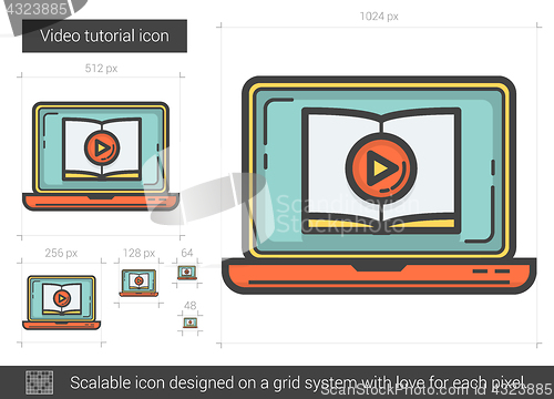 Image of Video tutorial line icon.