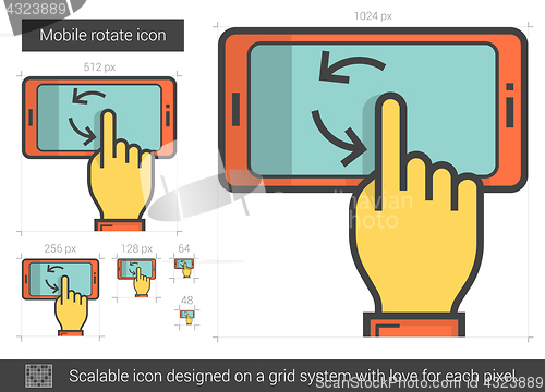 Image of Mobile rotate line icon.