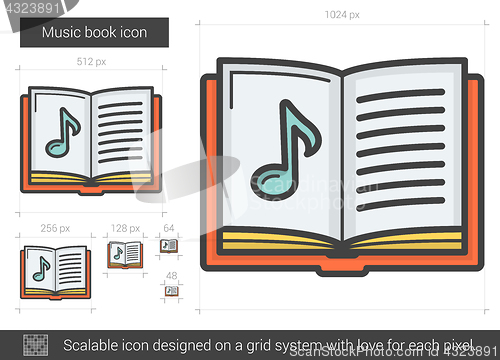 Image of Music book line icon.