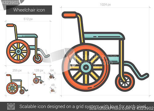 Image of Wheelchair line icon.