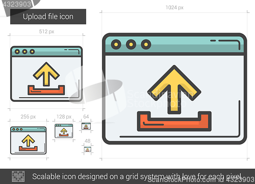 Image of Upload file line icon.