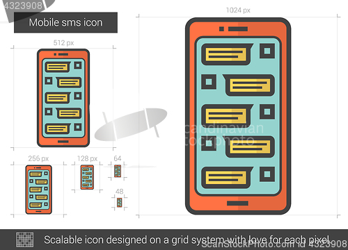 Image of Mobile sms line icon.