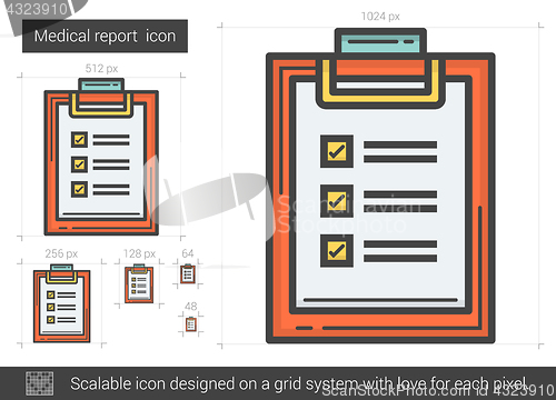 Image of Medical report line icon.