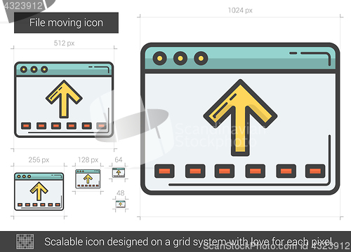 Image of File moving line icon.