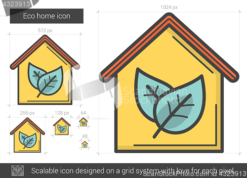 Image of Eco home line icon.