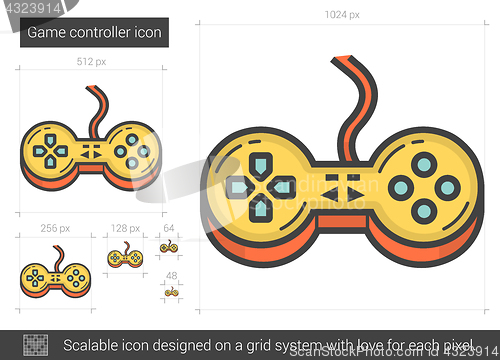 Image of Game controller line icon.