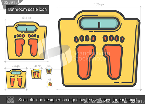 Image of Bathroom scale line icon.