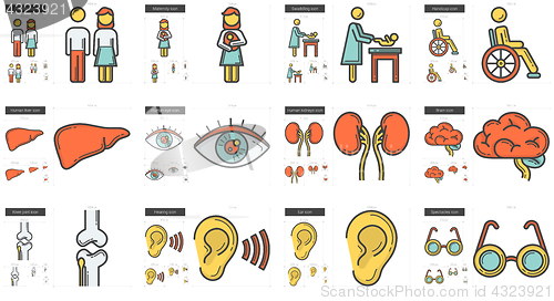 Image of Medicine line icon set.