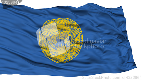 Image of Isolated Georgia Flag, Waving on White Background