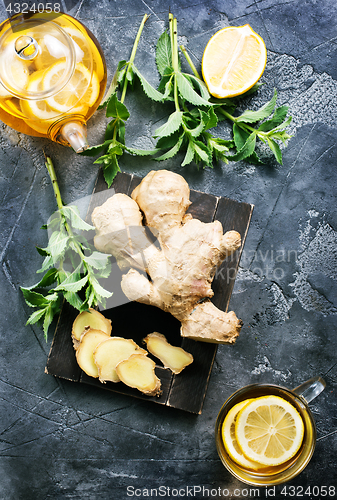 Image of ginger, mint and tea