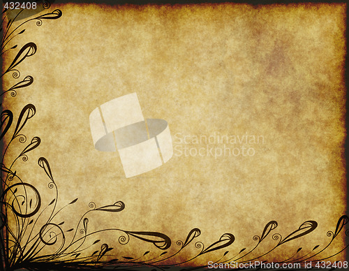 Image of old floral parchment