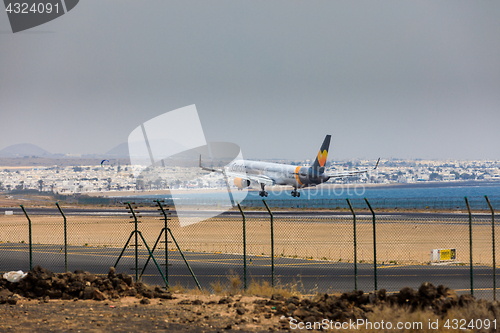 Image of ARECIFE, SPAIN - APRIL, 16 2017: Boeing 757-300 of Condor with t